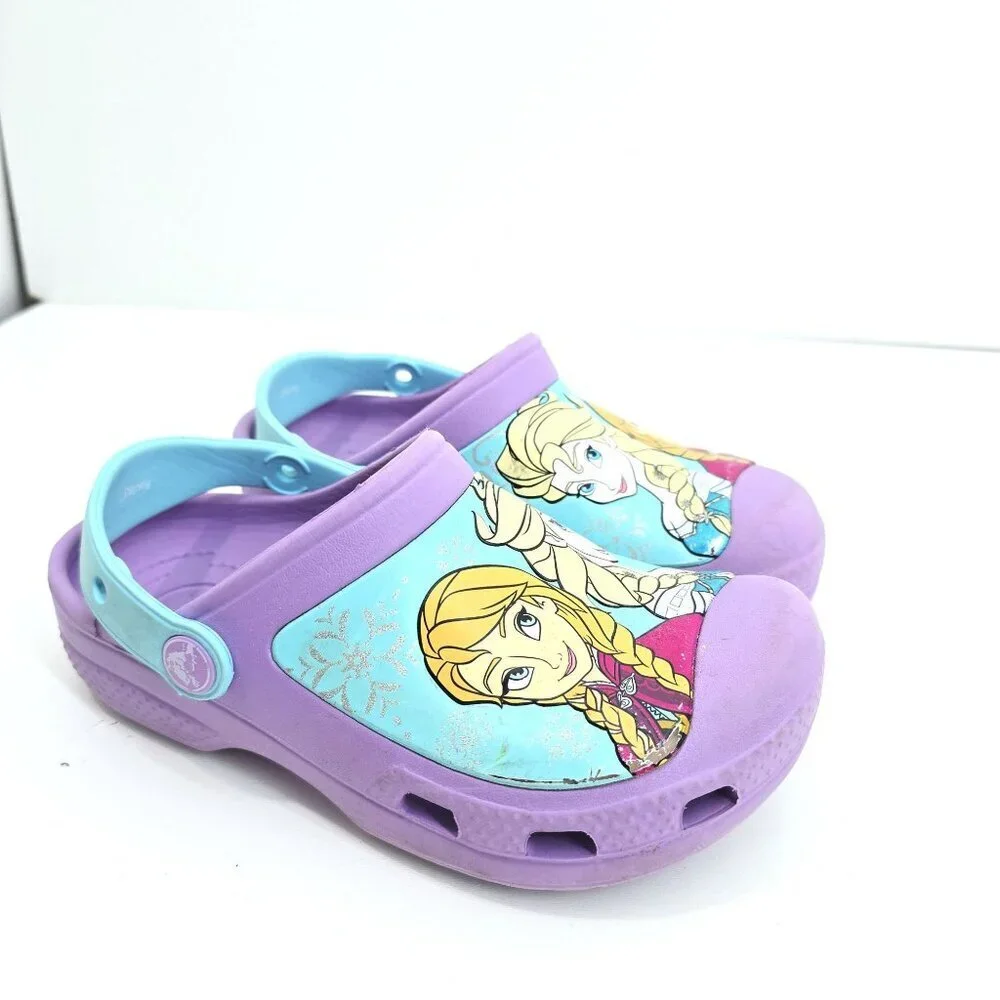 CROCS Disney Frozen Elsa Anna Slip on Sandals Kids Size 1
